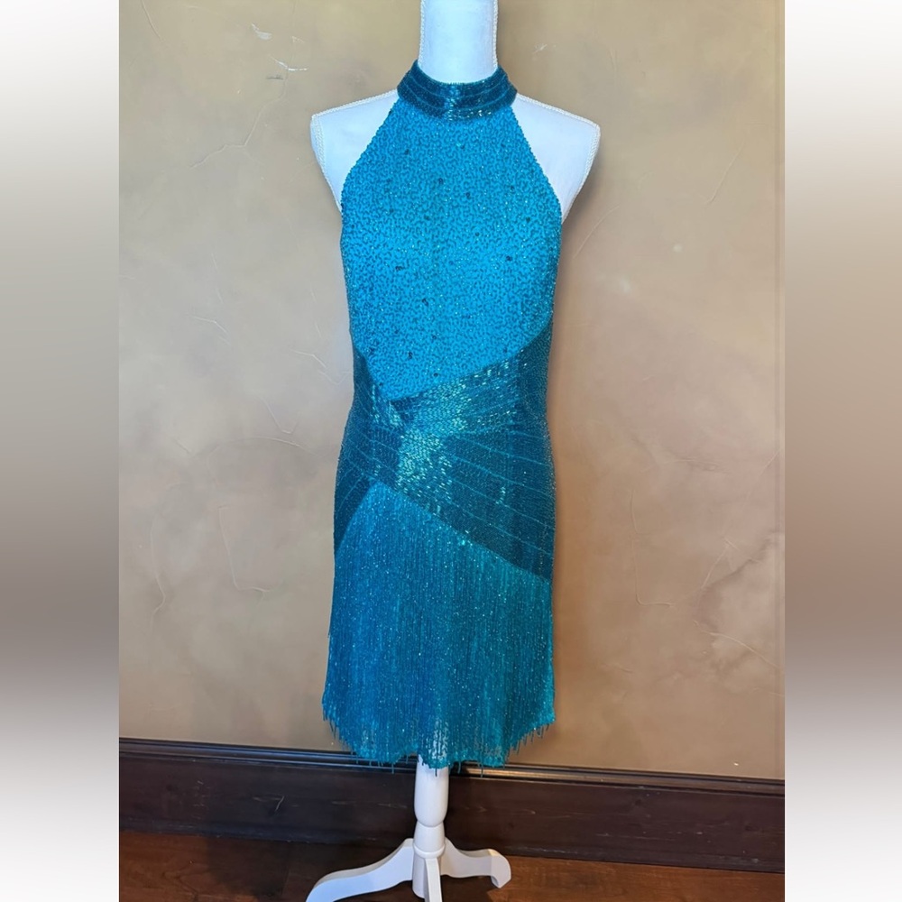 Ashley Lauren Fringe Cocktail Dress